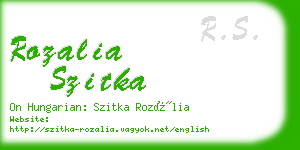 rozalia szitka business card